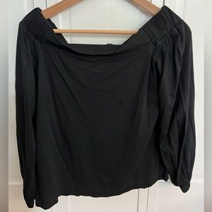 Black cotton off the shoulder top. Loft. Size small.